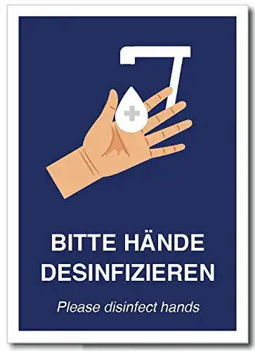 Aufkleber Hände desinfizieren Frank Paperman Aufkleber – Sticker
