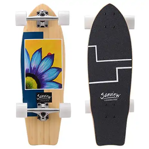 Longboard SANVIEW 71,1 cm Bambus Skateboard Cruiser Sunflower