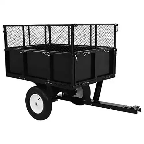Rasentraktor-Anhänger Festnight Gartenwagen 300 kg Last
