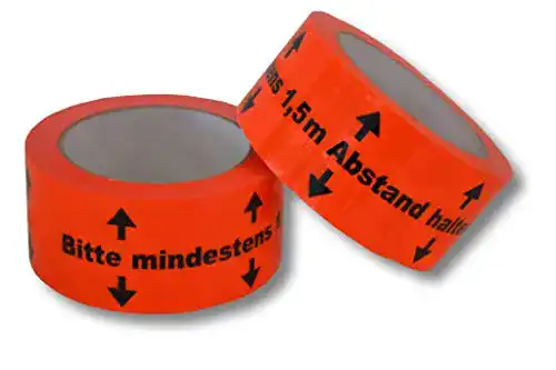 Klebeband Abstand halten – Kein Hersteller – 1 Rll. = 66m orange