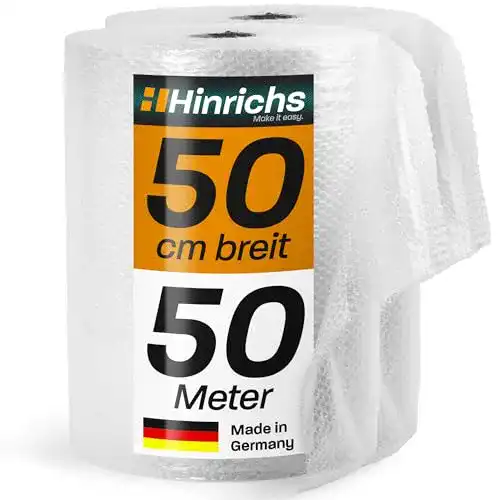 Luftpolsterfolie Hinrichs 2x 50cm x 50m inkl. Cutter