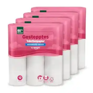 Toilettenpapier 4-lagig Presto! Amazon-Marke: 4-lagig, 48 Rollen