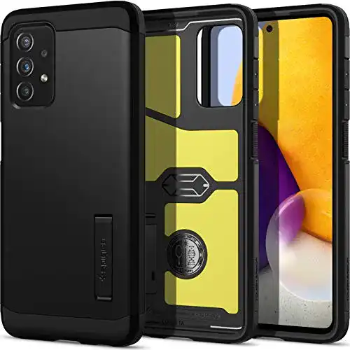 Samsung Galaxy A72-Hülle Spigen Tough Armor Hülle, Schwarz