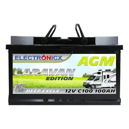 Versorgungsbatterie Electronicx Wohnwagen AGM Batterie 100Ah