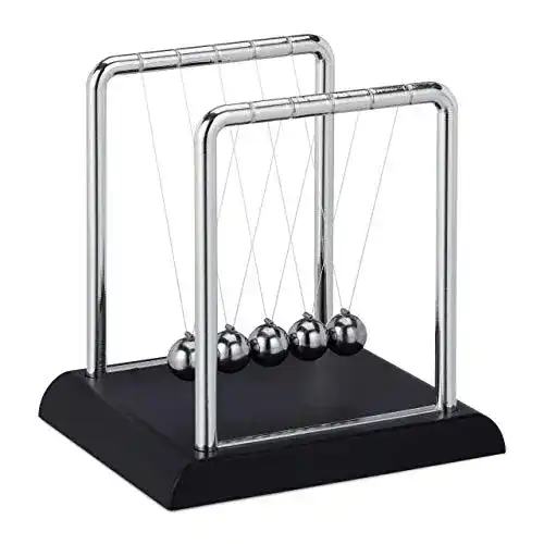 Newton-Pendel Relaxdays Newton Pendel, 5 Kugeln, Physik Deko
