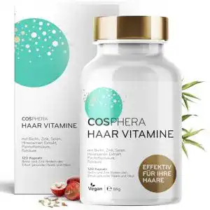 Haar-Vitamine Cosphera – hochdosiert, 120 vegane Kapseln