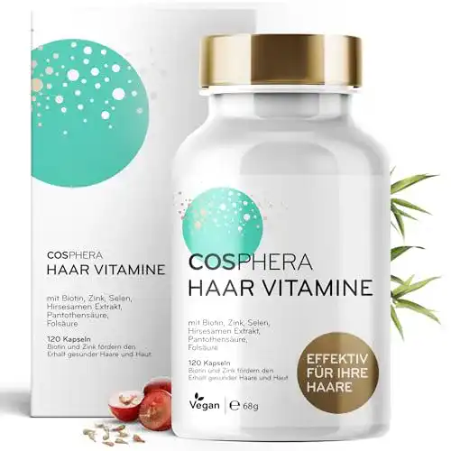 Haar-Vitamine Cosphera – hochdosiert, 120 vegane Kapseln