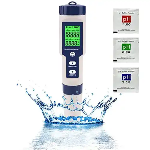 Salzgehalt-Messgerät OPSLEA 5 in 1 TDS/EC/PH/Salzgehalt