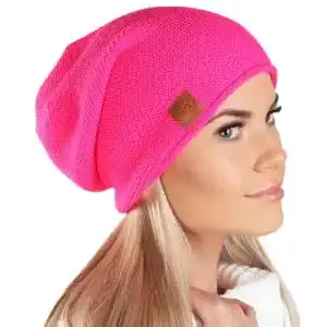 Beanie Mikos * für Damen | Frühling Mütze für Damen in NEON Rosa