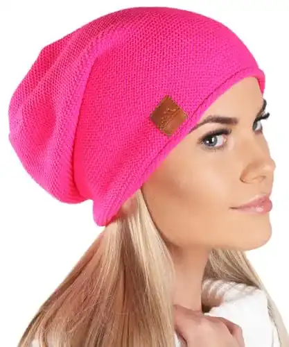 Beanie Mikos * für Damen | Frühling Mütze für Damen in NEON Rosa