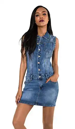 Die beste Jeanskleid Nina Carter Damen Kurzes Sommer Denim Kleid Slim Fit 2026 Test Bestseller Jeanskleid Nina Carter Damen Kurzes Sommer Denim Kleid Slim Fit