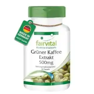 Grüner Kaffee fairvital Extrakt 500mg – HOCHDOSIERT – 90 Kapseln