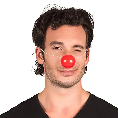 Clownsnase Boland 55522 aus Plastik, mit Gummiband, 24 Stück