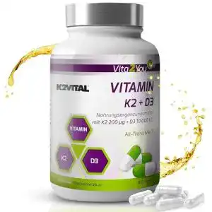 Vitamin-D3-K2 Vita2You Vitamin D3 + K2-180 Kapseln