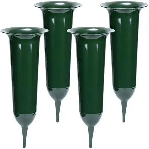 Grabvase com-four ® 4X Friedhofsvase mit Erdspieß