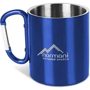 Edelstahlbecher normani Outdoor Karabinertasse doppelwandig