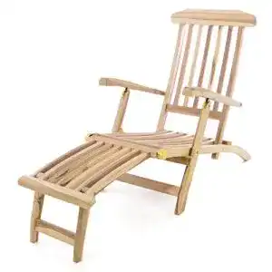 Deckchair Teak Divero Liegestuhl eleganter Deckchair