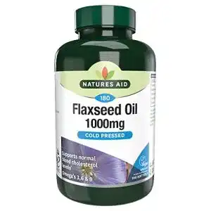 Leinöl-Kapseln Natures Aid Flaxseed, 1000mg Cold Pressed