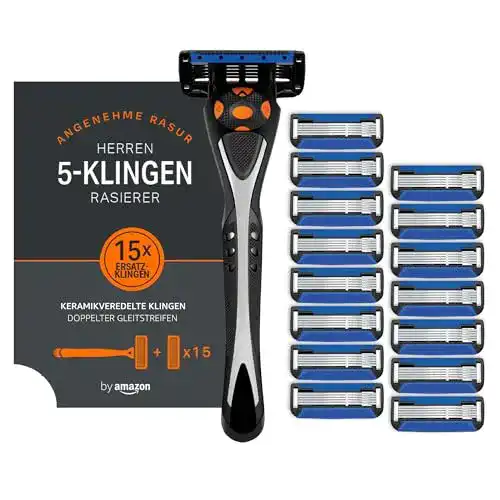 Nassrasierer SOLIMO Amazon-Marke: Herrenrasierer, 5-fach-Klinge