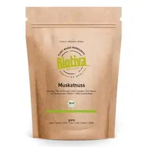 Muskatnuss Biotiva Bio 10 – 12 Stück, 70g – Ganze Muskatnüsse