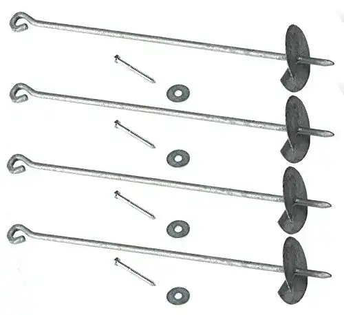 Bodenanker Gartenpirat Erdanker Set mit 4 Stück verzinkt 50 cm