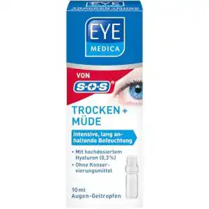 Hyaluron-Augentropfen EyeMedica Trocken + Müde, Gel Augentropfen