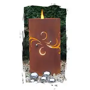 Feuertonne JH-Metalldesign Barocco Edelrost Säule Feuerschale