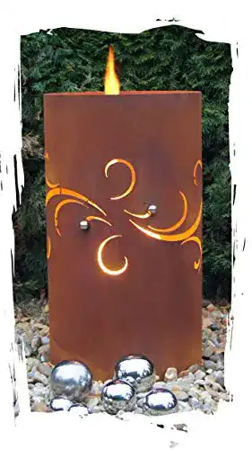 Feuertonne JH-Metalldesign Barocco Edelrost Säule Feuerschale