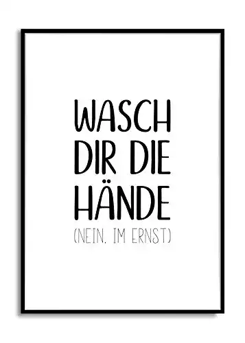 Hände-waschen-Schild a4-kunstdruck Fine -Art Typo Spruch