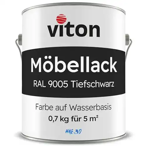 Möbellack Viton, 0,7 Kg, Seidenmatt Schwarz, umweltfreundlich