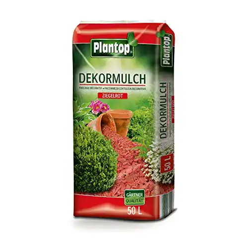 Rindenmulch Plantop Dekor Mulch 50L ziegelrot Garten 50 Liter