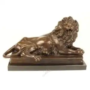 Bronzefigur Casa Padrino Luxus mit Marmorsockel