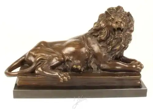 Bronzefigur Casa Padrino Luxus mit Marmorsockel
