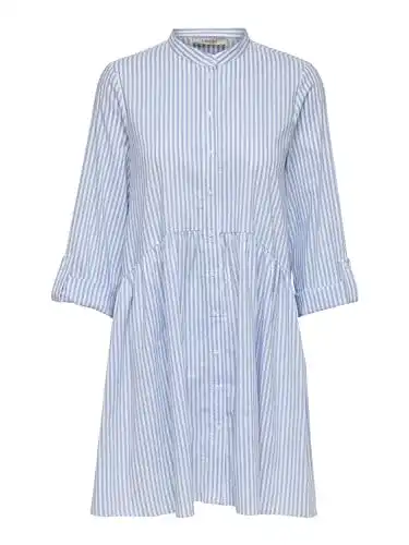 Blusenkleid ONLY Damen Hemd Lockeres Gestreiftes 3/4 Arm