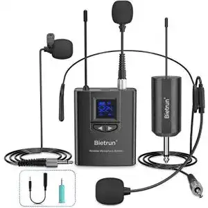 Ansteckmikrofon Funk Bietrun drahtlos Mikrofon UHF Lavalier
