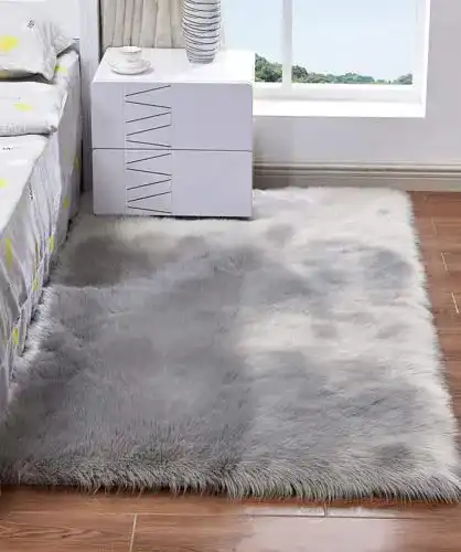 Hochflor-Teppich HARESLE Teppiche Rechteck, Grau/120x180cm