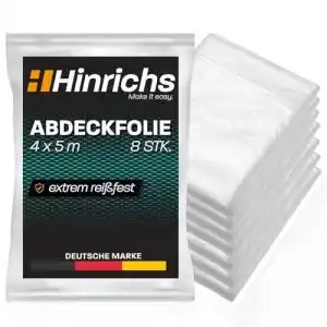 Abdeckfolie Hinrichs 8 Stück Maler, je 4x5m, HDPE Qualität