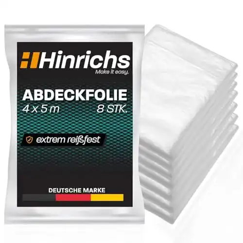 Abdeckfolie Hinrichs 8 Stück Maler, je 4x5m, HDPE Qualität
