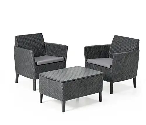 Alu-Gartenmöbel Allibert by Keter Salemo 3-teiliges Set Kunststoff