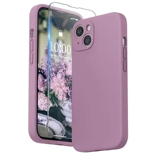 iPhone-13-Hülle SURPHY Silikon Hülle, 6,1 Zoll, Flieder Lila