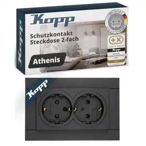 Kopp-Steckdosen KOPP 929515083 Athenis, 2-fach, anthrazit