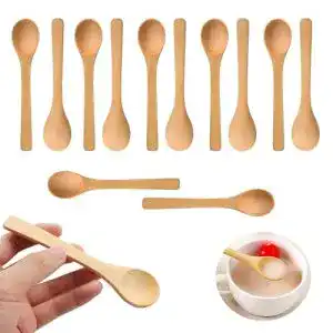 Holzlöffel DCQQ 12 Stück Suppenlöffel aus Naturholz