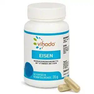 Eisentabletten Vihado Eisen Kapseln, hochdosiert, 90 Kapseln