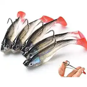 Angelköder XHONG 5 x, 3D-Augen, weich, Topwater Popper Elritze