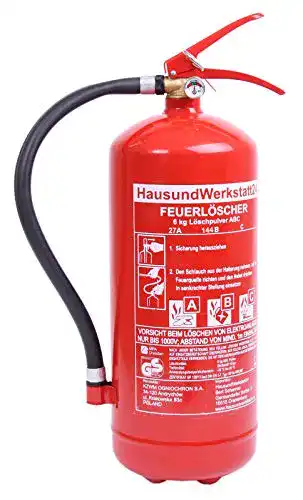 Feuerlöscher HausundWerkstatt24 6 kg Pulver- 9 LE mit Manometer