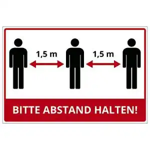 Abstand-Schild geschenke-fabrik Schild 300×200 mm 3 mm stark