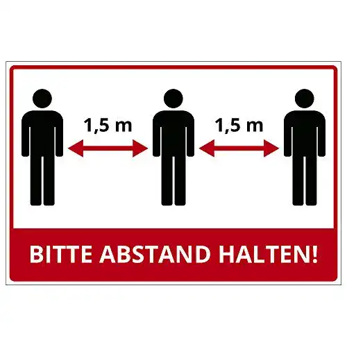 Abstand-Schild geschenke-fabrik Schild 300×200 mm 3 mm stark