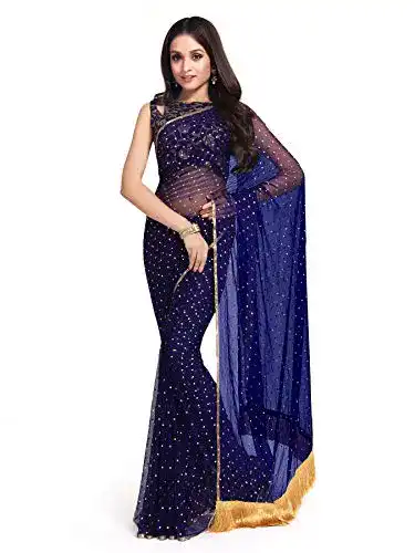 Sari CRAFTSTRIBE Chiffon Stein Arbeit Indische Hochzeit Bollywood