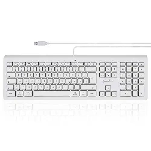 Perixx-Tastatur Perixx 11351 PERIBOARD-323, weiß, beleuchtet