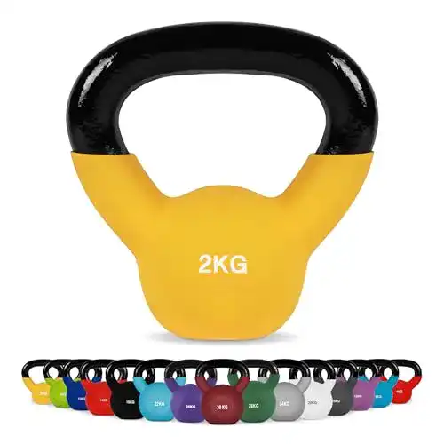 Kettlebell MSPORTS Neopren 2 – 30 kg inkl. Übungsposter 2 Kg